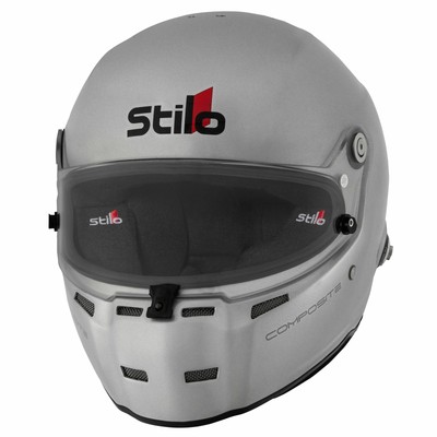 Stilo ST5 FN Composite FIA und Snell zugelassener Rennhelm silber mit FHR-Pfosten
