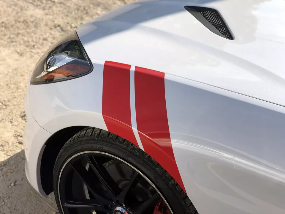 Наклейки Fender Hash Stripes для 2012 2013 2014 2015 2016 Hyundai Genesis Coupe - Изображение 3 из 3