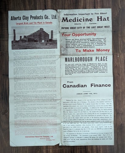 Parge Fold Out Medicine Hat Alberta Advertising Poster 1911 - Picture 3 of 8