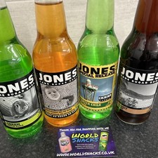 Jones Soda Variety Bundle X4 Glass 355ml Bottles Cane Sugar American Drinks