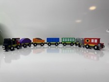 Lot of 7 Wooden Toy Train Cars Melissa And Doug Thomas Brio Compatible