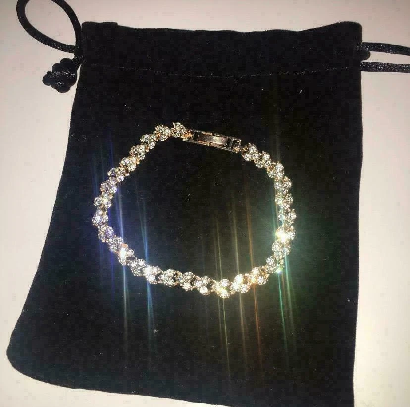 BRAZALETE PARA MUJER SWAROVSKI ELEMENTS CRISTAL CORAZÓN CHAPADO EN ORO ROSA BRILLO Foto 2 de 4