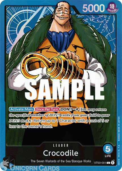 crocodile one piece tcg deck BGS 9.5 - Super Pre-Release - Crocodile Leader ST03-001 L - One Piece Card  Game main image 0