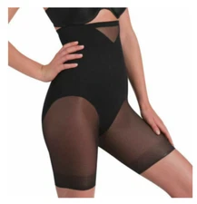 Miraclesuit 2789 Women's Hi-Waist Thigh Slimmer Black Shorts Firm Small     3893