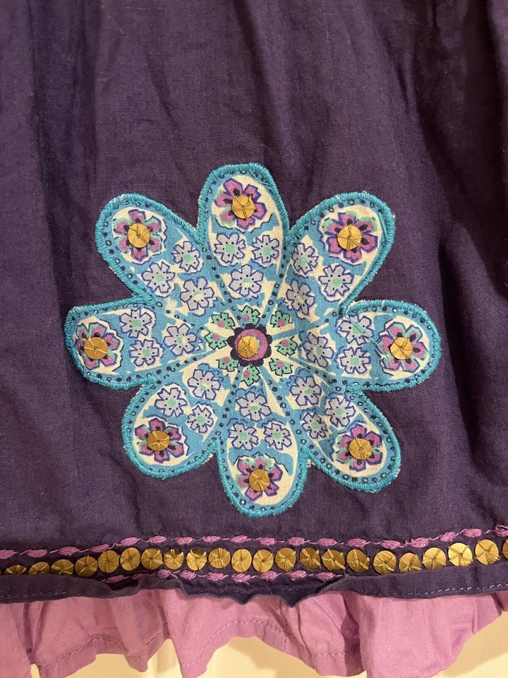 Lindo vestido roxo flor monção para meninas de 12 a 18 meses - Imagem 4 de 4