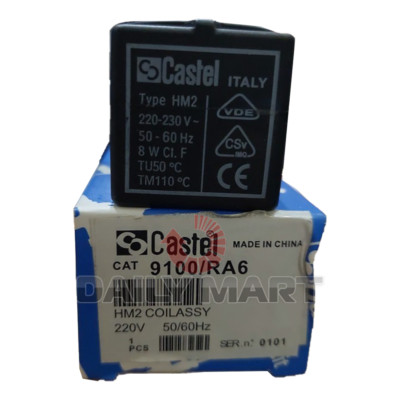 New In Box CASTEL 9100/RA6 Solenoid Valve Coil