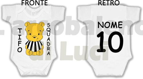 BODY NEONATO BAMBINO BAMBINA SQUADRE CALCIO SERIE A PERSONALIZZATO CON NOME - Imagen 2 de 8