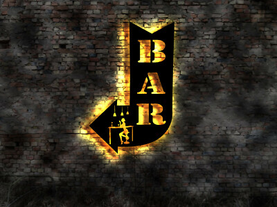 Bar Counter Party Basement Wall Decal LED Light Up Sign Plaque Decoration Sign Picture