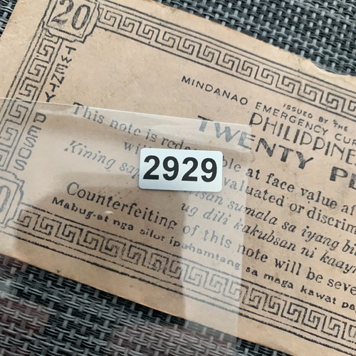 1943 Philippines Mindanao 20 Pesos WWII Emergency Banknote WW2 Currency Money - Picture 4 of 4