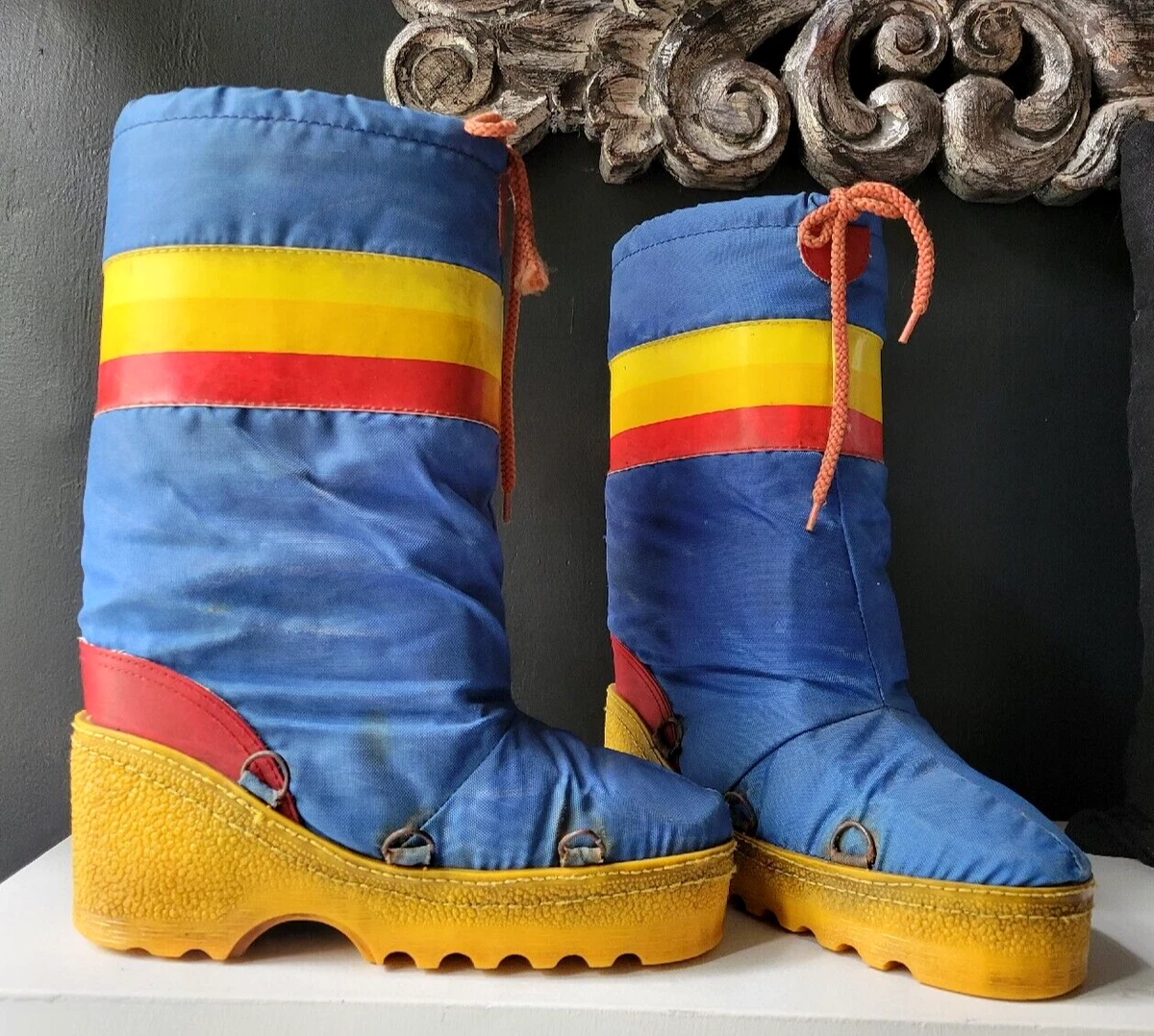 RARE VTG 70's RAINBOW MOON BOOTS Sz 7