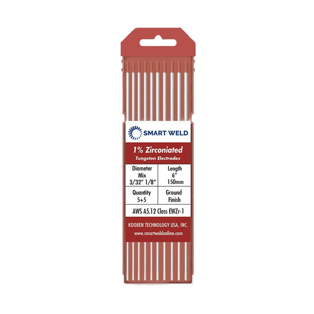 Brown TIG Welding Tungsten Electrode Assorted 10 pack 3/32" 1/8" WZ3 Length 6"
