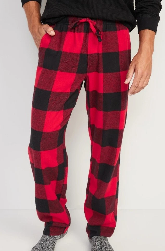 Mens black and red plaid pajama pants sale