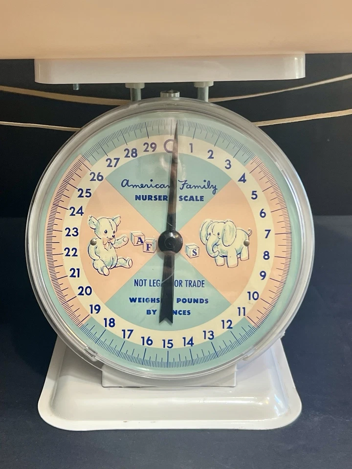 De colección American Family Guardería Bebé Escala 30 Ib Elefante Diseño Años 60’s Funciona Muy bien Foto 2 de 4