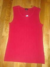 NWT Ladies Talbots Red Textured Knit Sweater Shell Top Size S 59