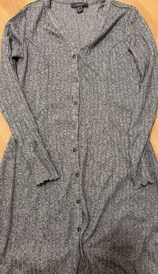 Primark Damen Strickjacke Grau Feinstrick V-Ausschnitt Knöpfe Gr. 36