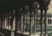 Italy Rome Basilica S. Paolo Cloister,Twisted Columns SAR Vintage Postcard PC