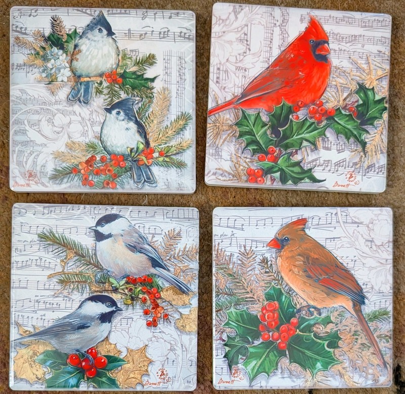 square coasters for drinks - Winter Song