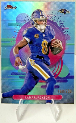 2025 Topps Finest Lamar Jackson Aqua Refractor #124 /250 Baltimore Ravens MVP SP