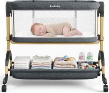 3 in 1 Baby Bassinet Bedside Sleeper, Rocking Bassinet for Baby with Comfy Mattr