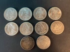 Lot Of 10 Morgan And Peace Silver Dollars.  Assorted Dates &Condition 90% Silver