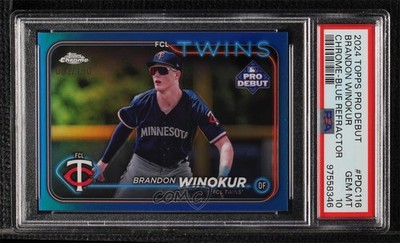 2024 Pro Debut Chrome Blue Refractor 82/150 Brandon Winokur PSA 10 GEM MT g6p