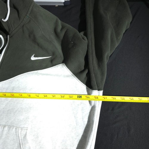 Nike Full Zip Hoodie Herren Gr. XL olivgrün grau Colorblock Swoosh Sweatshirt - Bild 6 von 11