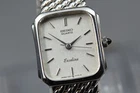 Vintage [N MINT] Seiko Exceline 1221-5090 Silver Square 18mm Quartz Ladies Watch