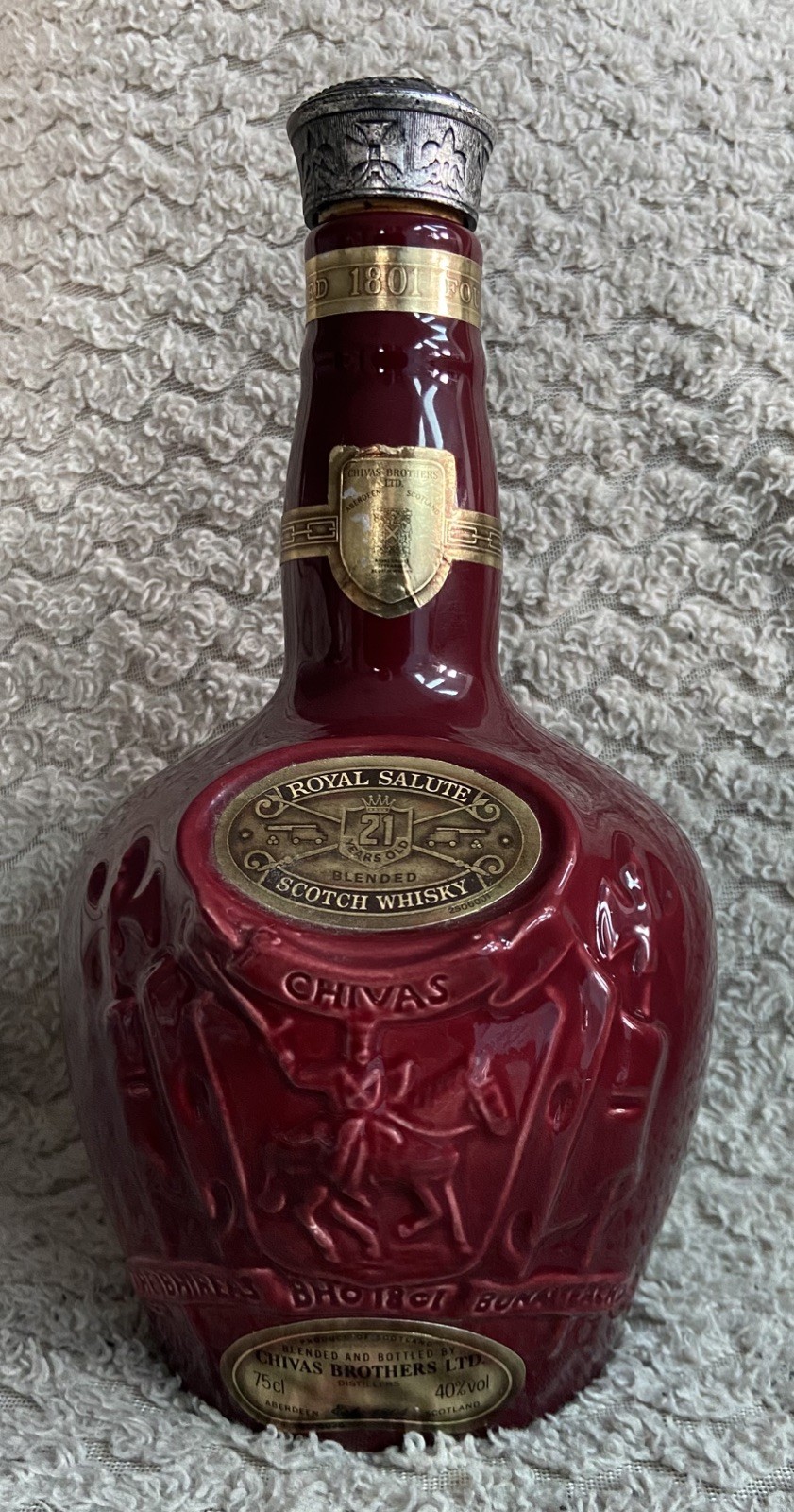 CHIVAS  Royal Salute Whisky Bottle Wade Ruby Red, EMPTY BOTTLE .