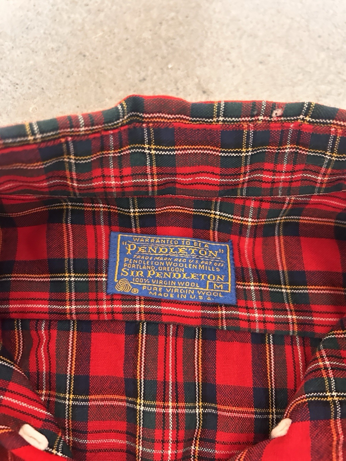 70s Pendleton Sir Pendleton Wool Plaid Button-Dow… - image 2