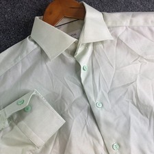 Eton Shirt Mens 40 15 3/4 Lime Green Contemporary Fit Cotton Button Long Sleeve
