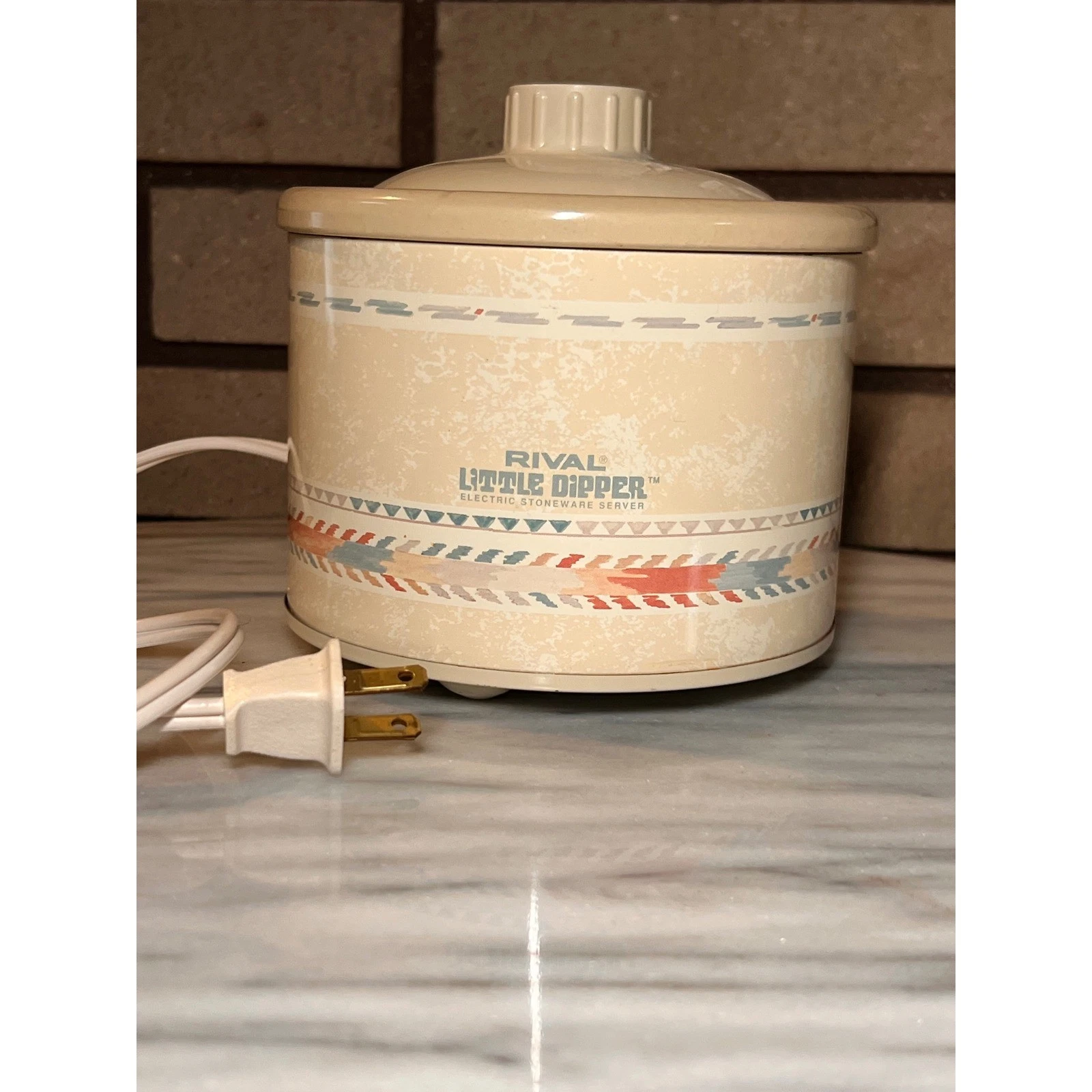 VTG TESTED Rival Little Dipper mini Crockpot Stoneware Model 3204 Cream 1988