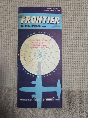 Frontier Airlines Summer Schedule Timetable (JAN. 01, 1960)
