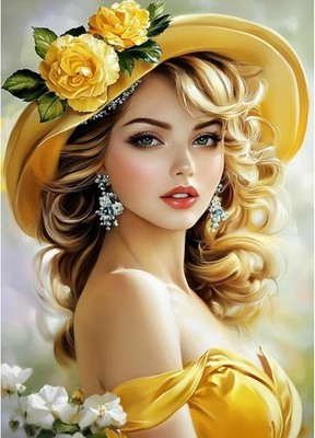 MAXBYE 5D Diamond Painting Frau Blumen 30x40cm DIY Set Erwachsene Kreuzstich