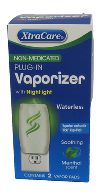 NEW Xtra Care Non Medicated Plug In Vaporizer w/ Nightlight Waterless  Menthol