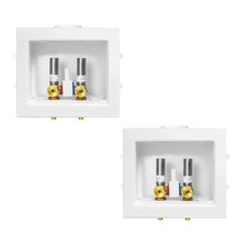 (Pack of 2) Washing Machine Outlet Box, 1/2 Inch Pex Crimp Inlet x 3/4 Inch MHT