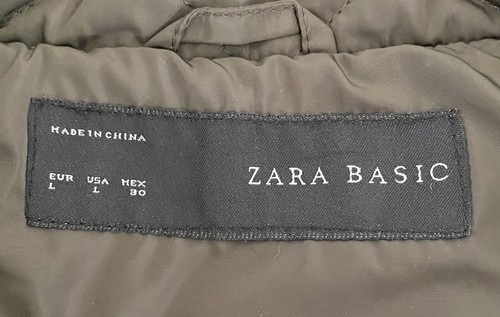 Zara Basic Damen Reitweste olivgrün gesteppt Full Zip Taschen Größe L - Bild 4 von 5