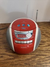 Vintage Sony Psyc CFD-E95 CD/Radio/Cassette Boombox Red Repair or For Parts.