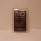 Vintage Johnson Matthey 5 Gram Sealed .999 Fine Silver Bar -toned-