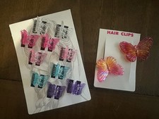 Butterfly hair clips lot of 12 hair clips 10 mini colorful hair claws and 2 clip