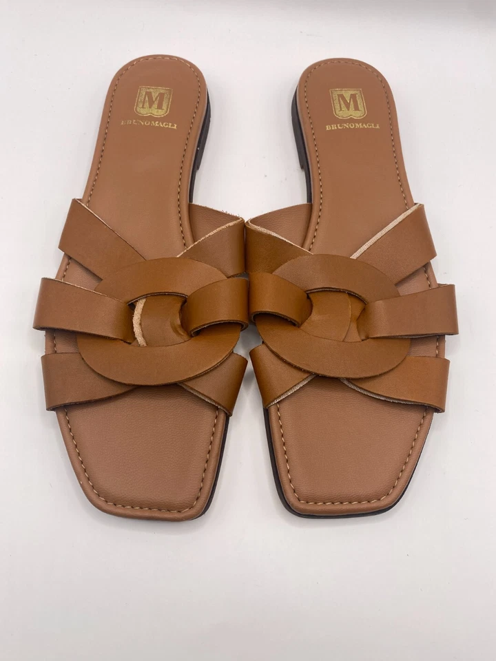 Bruno Magli Women Alessia Brown Leather Sandal Sz 40/9 - Image 2 of 4