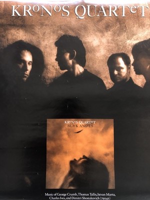 Kronos Quartet 'Black Angels' 1990 Original Promo Poster Elektra 24''h X 18''w