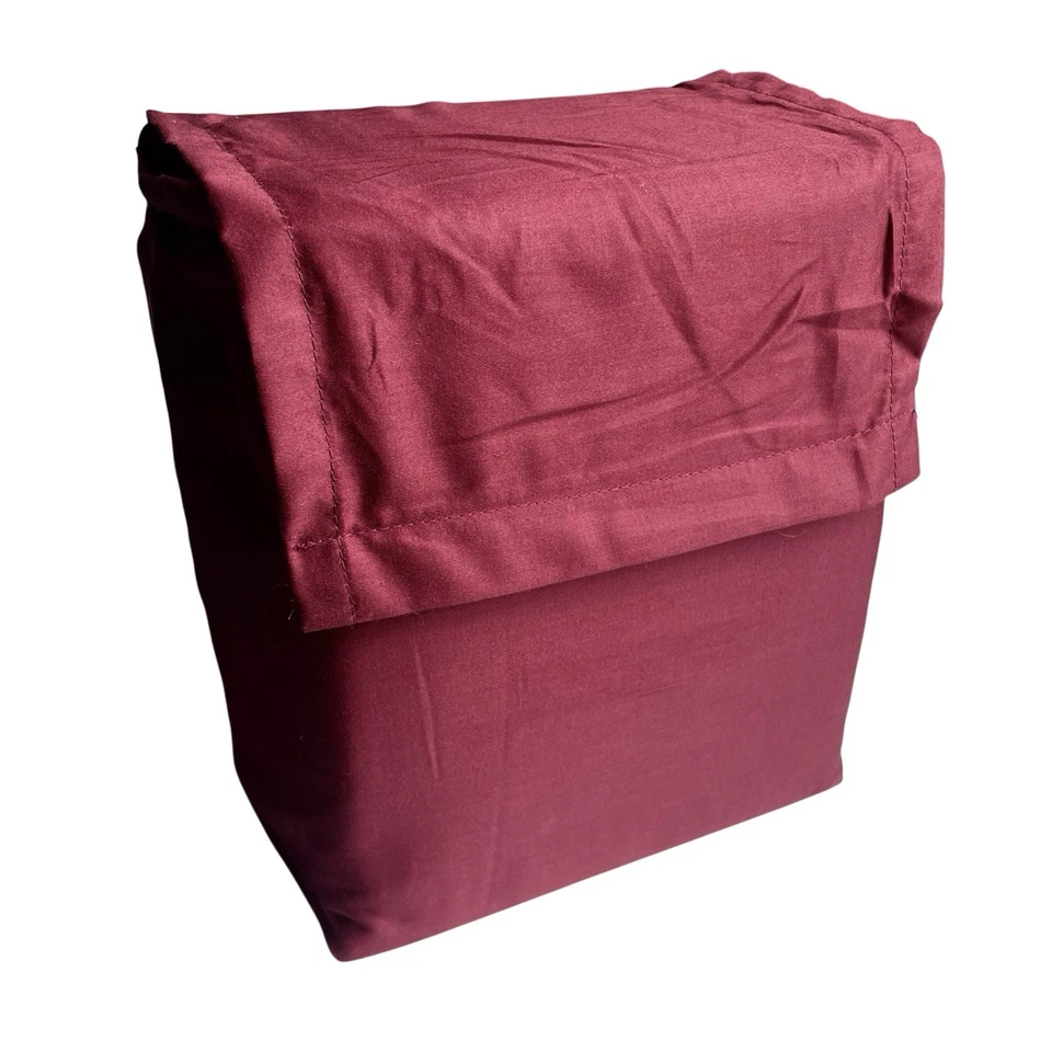 Wine Red King Sheet Set Threshold 400 TC Performance Cotton Sateen Silky Soft - Image 4 of 4
