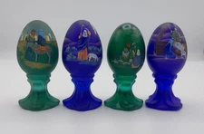 Fenton Pedestal Egg LE Birth of a Savior full set handpainted LN original box