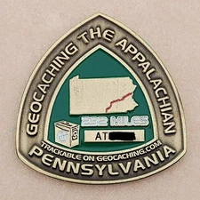 Appalachian Trail Geocoin - Pennsylvania - Antique Bronze - NOT Activated