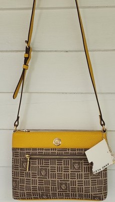 Anne Klein Sofia Crossbody Mustard Logo NWT READ