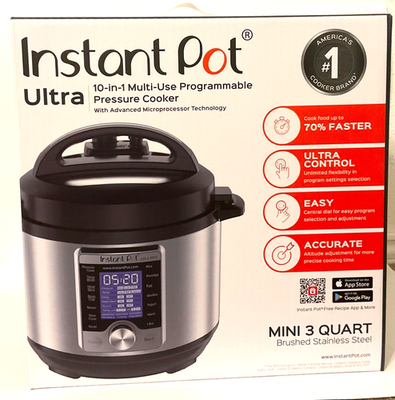 #ad New Instant Pot Ultra 3 Qt 10 in 1 Multi Use Pressure Cooker Stainless Steel $88.50