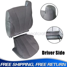 Driver Side Cloth Seat Cover Dark Gray For 1999-2002 Chevy Silverado Work Truck