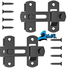 Heavy Duty Barn Door Lock 180 Flip Sliding Latch Lock Stainless Steel Matte Bla