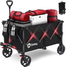 Collapsible Foldable Wagon with 330Lbs Weight Capacity, Heavy Duty Folding Wagon