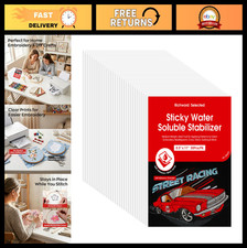 30PCS Water-Soluble Embroidery Stabilizer Sheets 8.5"x11" Wash Away Paper for Ha